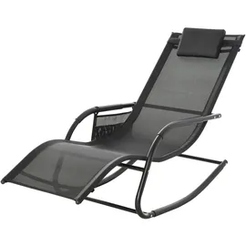 Outsunny Schaukelstuhl Hochlehner 150 x 62 x 88 cm schwarz 1 St.