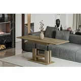 Endo-Moebel Couchtisch Endo Couchtisch Iso 110 / 170 höhenverstellbar erweiterbar Farbauswahl, 110-170 (2x30 intern); 58-75; 25mm; Doppellift; Akzentstreifen schwarz braun