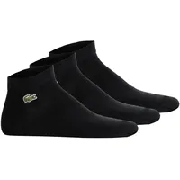 Lacoste Unisex Sneakersocken, 3er Pack - Schwarz - 43-46