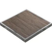GGM Möbel BRASIL | Gastro Tischplatte | B:T 70 x 70 cm | Light Wenge | Chrom Rand | Quadratisch