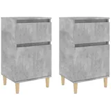 vidaXL Nachttische 2 Stk Betongrau 40x35x70 cm