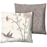 BASSETTI Fong 9322742 Kissenhülle für Tischwäsche, 100% Baumwolle, Panama-Stoff, Farbe Beige, 4M, Größe: 40 x 40 cm