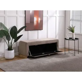 vente-unique Sitzbank Capino Samt Taupe 130 x 42 x 46 cm