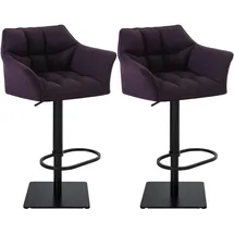 CLP Barhocker Damaso 2er Set höhenverstellbar drehbar  schwarz/lila