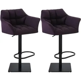 CLP Barhocker Damaso 2er Set höhenverstellbar drehbar  schwarz/lila
