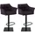 CLP Barhocker Damaso 2er Set höhenverstellbar drehbar  schwarz/lila