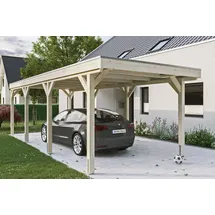 SKANHOLZ Carport Grunewald 3,21 x 7,96 m unbehandelt mit Aluminiumdach