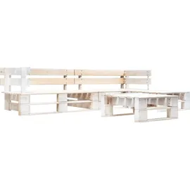 vidaXL Garten-Paletten-Sofagarnitur 4-tlg. Holz weiß
