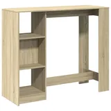 vidaXL Bartisch mit Regal 124 x 46 x 103,5 cm Braun