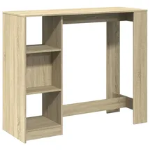 vidaXL Bartisch mit Regal 124 x 46 x 103,5 cm Braun