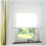 Liedeco Seitenzugrollo Kettenzugrollo Volantrollo Rollo Eckig lichtdurchlässig 62 x 180 cm weiß für Fenster