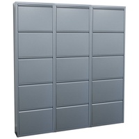 ebuy24 Schuhschrank Pisa Schuhschrank mit 15 Klappen/Türen in Metall g grau