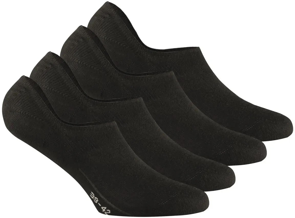 Rohner Basic Unisex Füßlinge, 4er Pack - Basic Footies, Baumwolle Schwarz 39-42