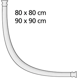 Wenko Duschvorhangstange Rund 80 x 80 x 90 cm chrom