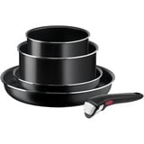 Tefal Ingenio Easy On Set mit 2 Pfannen 22/28 cm + 2 Stielkasserolle 16/20 cm + abnehmbarer Griff, austauschbar, antihaftbeschichtete Pfannen, Titanbeschichtung, Thermo-Signal, spülmaschinenfest,