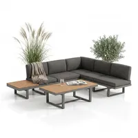 MuCoLa Gartenlounge-Set Aluminium Sitzgruppe grau