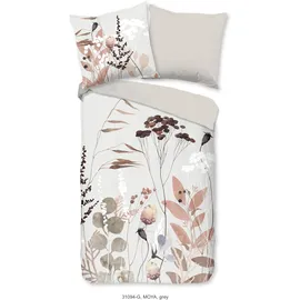 Good Morning Moya Blumen Grau 135 x 200 cm + 2 x 80 x 80 cm
