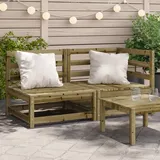 vidaXL Gartensofa 2-Sitzer Kiefernholz Imprägniert