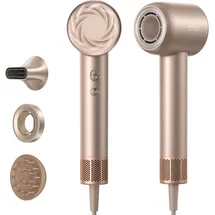 DREAME Glory Mix Haartrockner Mit Negativen Ionen,Aromatherapie-Haarpflege,3 austauschbare Multifunktionsdüsen,NTC 55°C Temperaturregelung,110K RPM - Gold