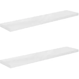 vidaXL Wandregal 120 x 23,5 x 3,8 cm Hochglanz Weiß