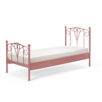 BedBox Metallbett Metallbett Maya 90x200 cm, stabil und zeitlos, hochglanz lackiert rosa