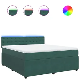 vidaXL Boxspringbett 180 x 200 cm Dunkelgrün