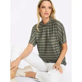 Heine Shirtbluse oliv/schwarz 36