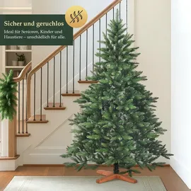 salcar Weihnachtsbaum 210 cm mit Holzständer, Pvc, Realistisch