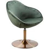 furnicato Cocktailsessel Loungesessel 70x79x70 cm Grün-Gold (1-St), 360° drehbarer Cocktailsessel mit bodenschützendem Kunststoffring grün