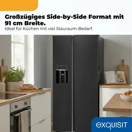 Exquisit SBS 520-CF-040E Side-by-Side (513 l, 1770 mm hoch, Inoxlook-az)