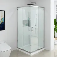 Eckdusche Duschkabine Duschtrennwand Schiebetür 80x80 Dusche Glas Duschwand