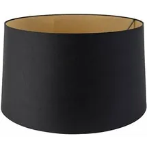 QAZQA Baumwolllampenschirm schwarz 45/50/28 mit goldener Innenseite,