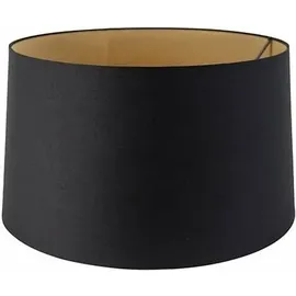 QAZQA Baumwolllampenschirm schwarz 45/50/28 mit goldener Innenseite,