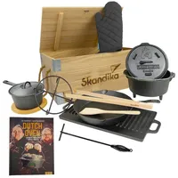 Skandika Dutch Oven Set 4 l Gusseisen rot