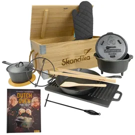 Skandika Dutch Oven Set 4 l Gusseisen rot