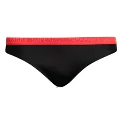 Superdry für Damen. W3010386A Bikinihöschen klassisch elastisch schwarz (XL), Strandbekleidung, Recyceltes Polyester, Nachhaltig