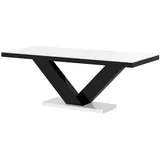 designimpex Esstisch Design Tisch HE-999 Weiß / Schwarz Hochglanz ausziehbar 160 bis 256 cm schwarz|weiß