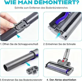 blyno Bürste Kompatibel für Dyson V7, V8, V10, V11, V15 Staubsauger Elektrobürste mit Direktantrieb mit 4 Frontlichten Hartboden und KurzflorigeTepp