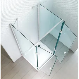 Glaszentrum Hagen Ares U-Duschkabine mit Drehtür 80 x 195 cm ESG Glas transparent