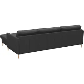 FLEXLUX Ecksofa »Fiore, super Sitzkomfort durch Kaltschaum im Sitz, L-Form«, schmale Armlehnen, Füße Alu+ Eiche schwarz