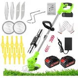 Rasentrimmer mit Akku Rasenkantenschneider Akku Rasentrimmer mit Akku 24V Akku Freischneider & Akku Trimmer 90° drehbarer für Rasenschneiden Rasenpflege Auffahrt und Garten