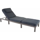 Poly-Rattan Sonnenliege HWC-A51, Relaxliege, Premium grau, Kissen dunkelgrau