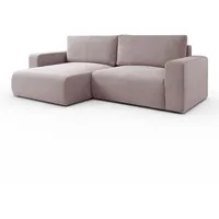 Lookway Ecksofa, Rosa, Textil, Uni, 4-Sitzer, L-Form,L-Form, 247x143 cm, Wohnzimmer, Sofas & Couches, Wohnlandschaften, Ecksofas