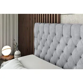 altdecor BOXBETT mit Matratze H3 und Lattenrost, - SERENE - 160x200 Grau