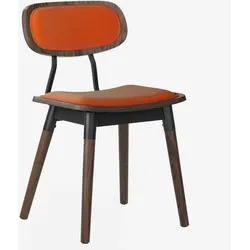 Natalia | Bistro Holz Stuhl | Sitz Samt | Orange