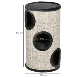 PawHut Kratztonne 38 x 38 x 70 cm grau