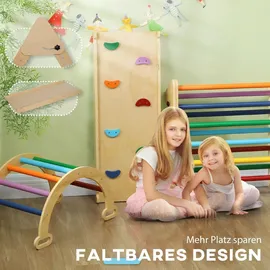 aiyaplay Kletterdreieck 5 in 1 Set mit Rutsche Mehrfarbig