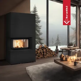 Kratki Floki Box Quarzsinter Schwarz/Abdeckplatte Glas