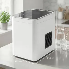 Homcom Eiswürfelmaschine, 12 kg 24 Std., 9 Eiswürfel in 7 Minuten, 2 Größen - Weiß