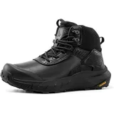 NORTIV 8 Herren Wasserdichte Militärische Taktische Arbeitsstiefel Leder Motorrad Kampf Leichte Rutschfeste Wanderschuhe für Herren,Size 47,Schwarz-1,SNMT246M - 47 EU
